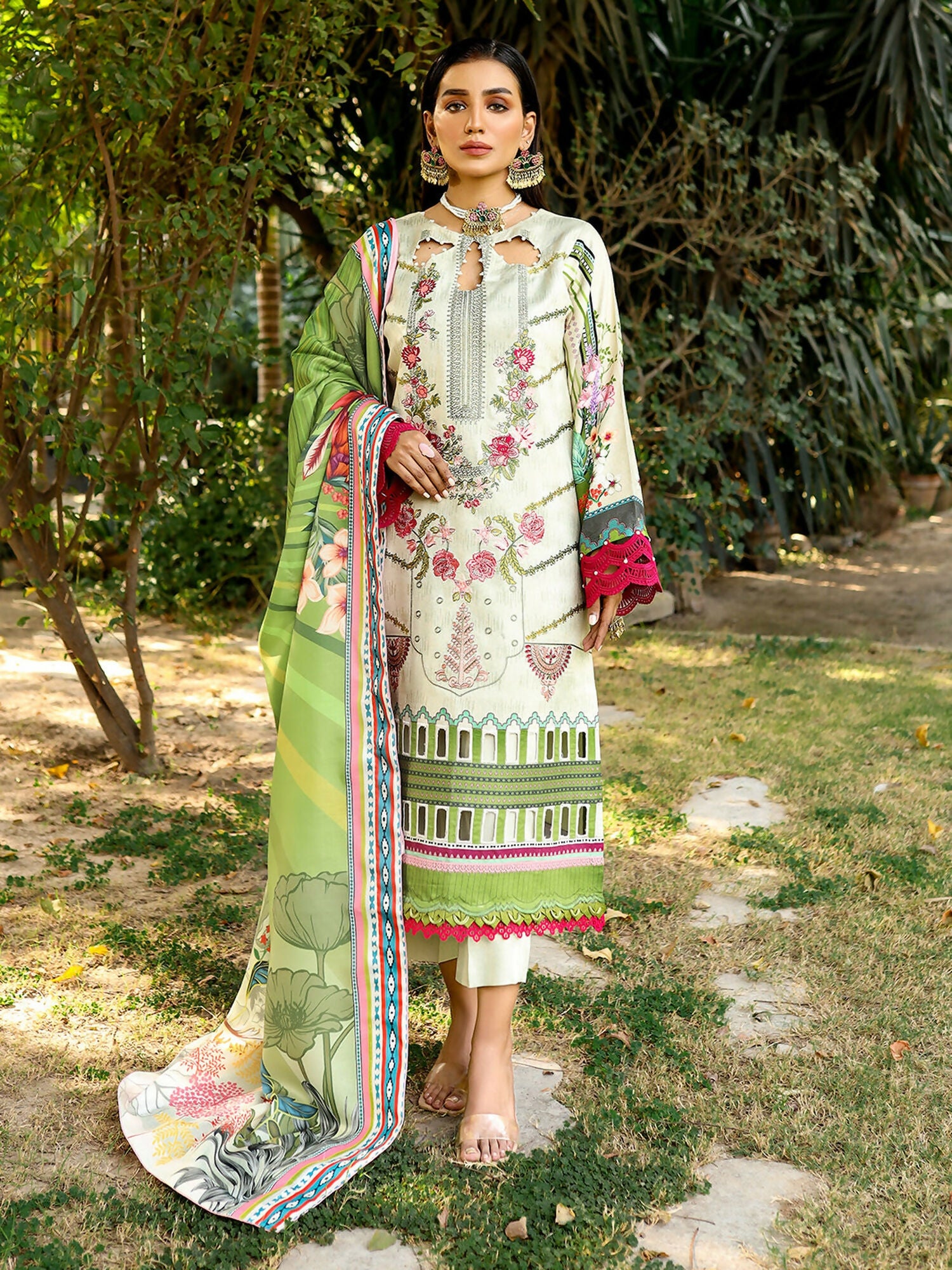 Binilyas Kotail Embroidered Unstitched 3-Piece Suit-762-A