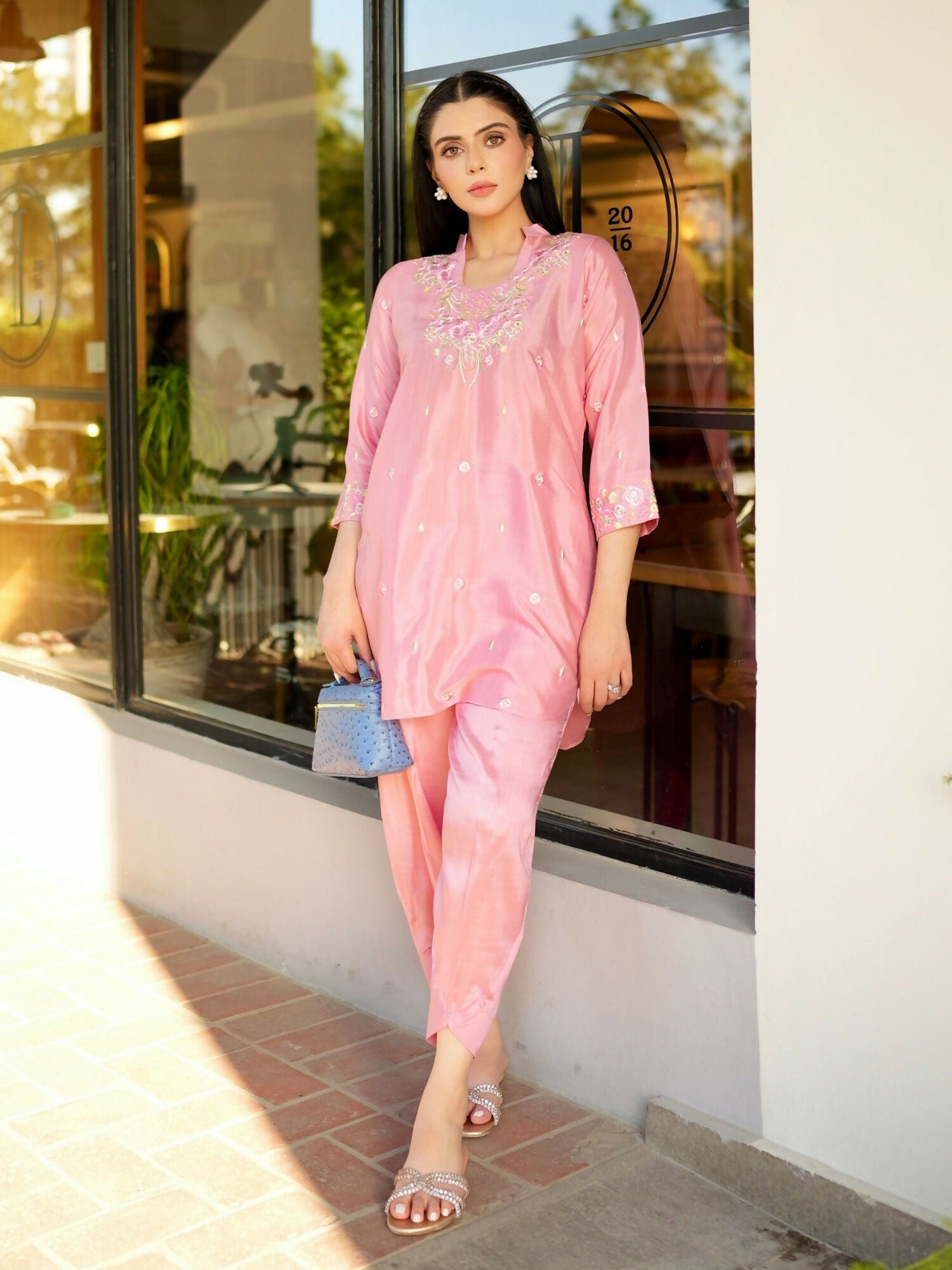 Allure By IH Allure Pret Raw Silk Embroidered Co-Ord Set-Leslie