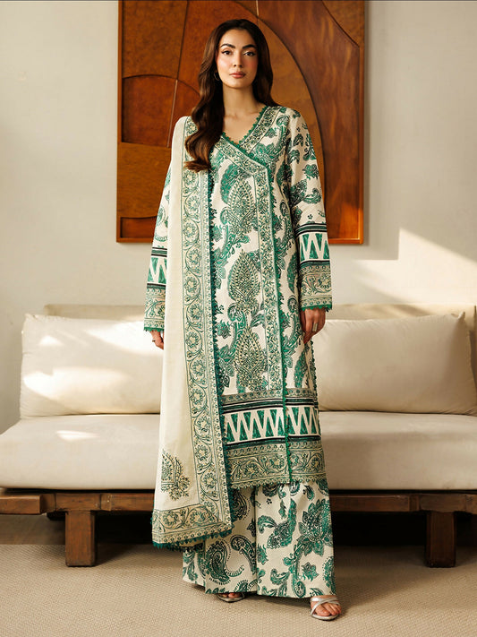 Mahnur Leila Lawn'26 Embroidered Unstitched 3-Piece Suit-L-14