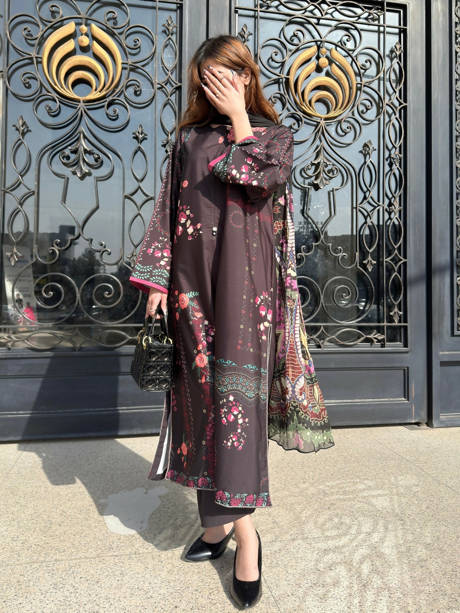 Sehrish Kanwal K-Ord Crepe Printed Co-Ord Set-Slate