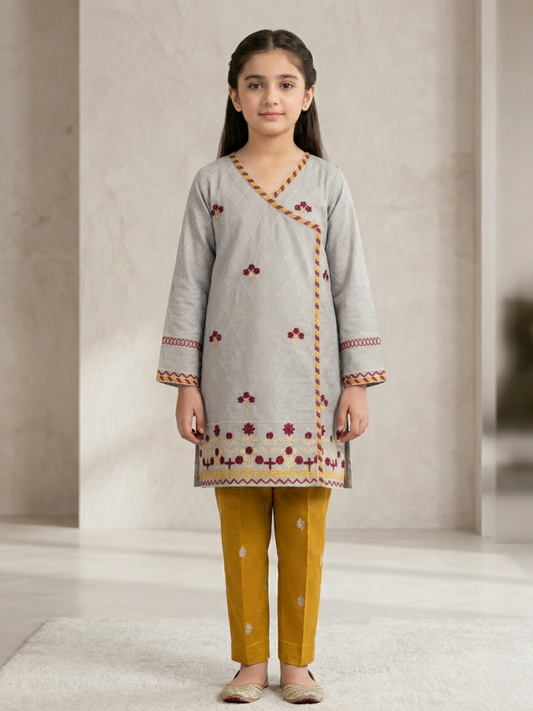 Grey Bin Shaukat Pima Lawn Embroidered Stitched 2-Piece Suit