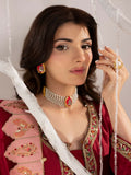 Shurooq Echoes In Bloom Raw Silk Embellished Stitched 3-Piece Suit-Scarlet Reverie