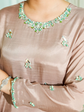 Allure By IH Fashion Calling Raw Silk Embellished Stitched 3-Piece Suit-May