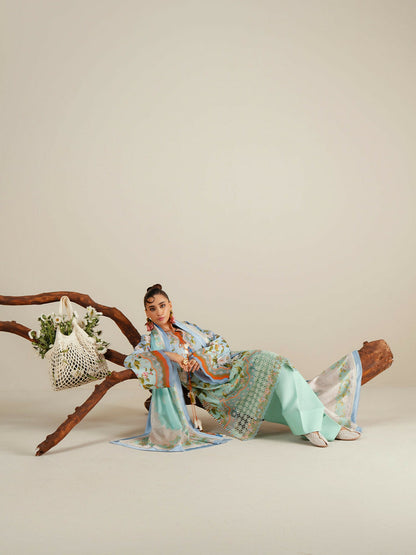 Binilyas Eres Bonita Viscose Embroidered Stitched 3-Piece Suit-1105-B