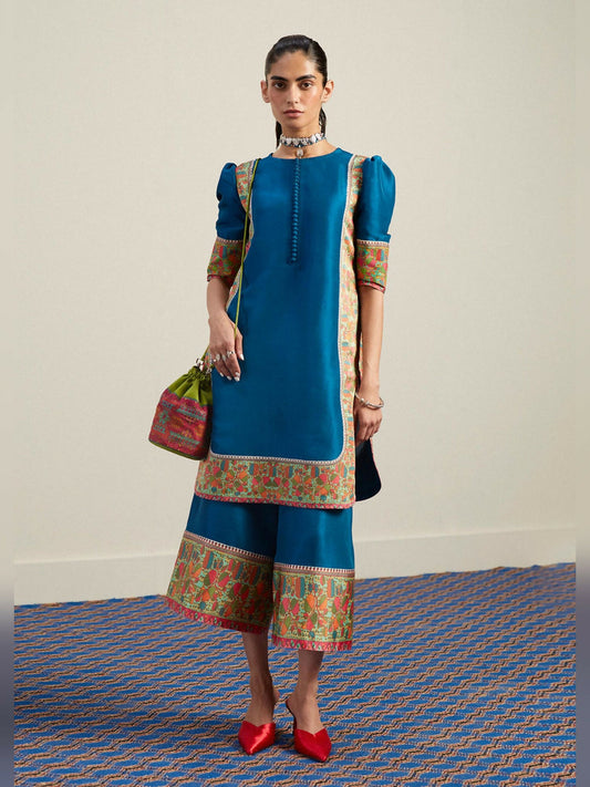 Teal Hussain Rehar Pay Day Volume - ||| Raw Silk Printed Stitched 2-Peice Suit-Serie