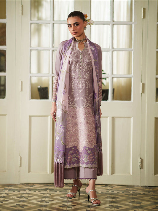 Binilyas Heritage Dore Summer'26 Lawn Embroidered Unstitched 3-Piece Suit-177-B