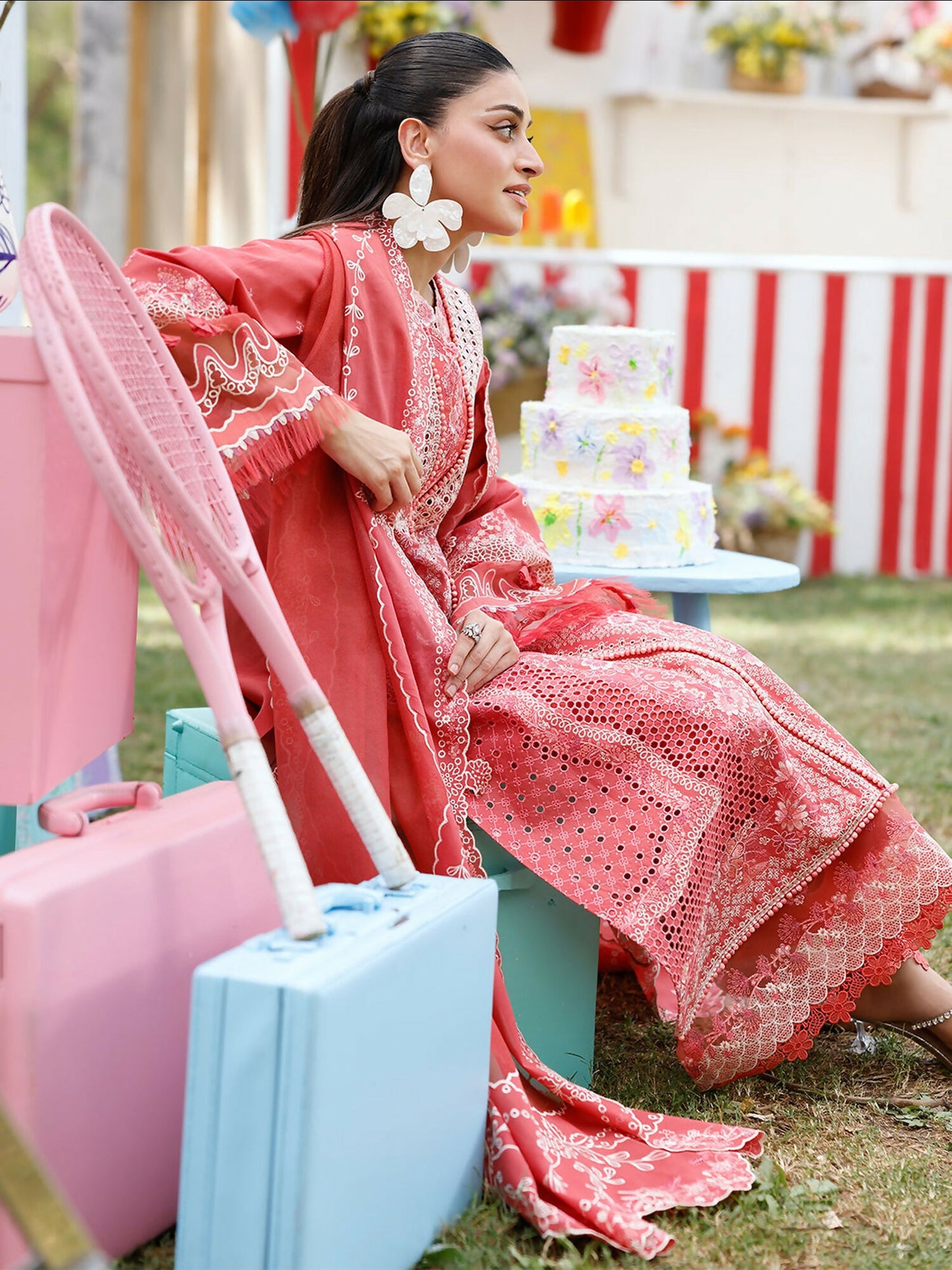 Binilyas Carnival Lawn Embroidered Stitched 3-Piece Suit-32-A