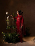 Shurooq Geet Organza Embroidered Stitched 3-Piece Suit-Mahia