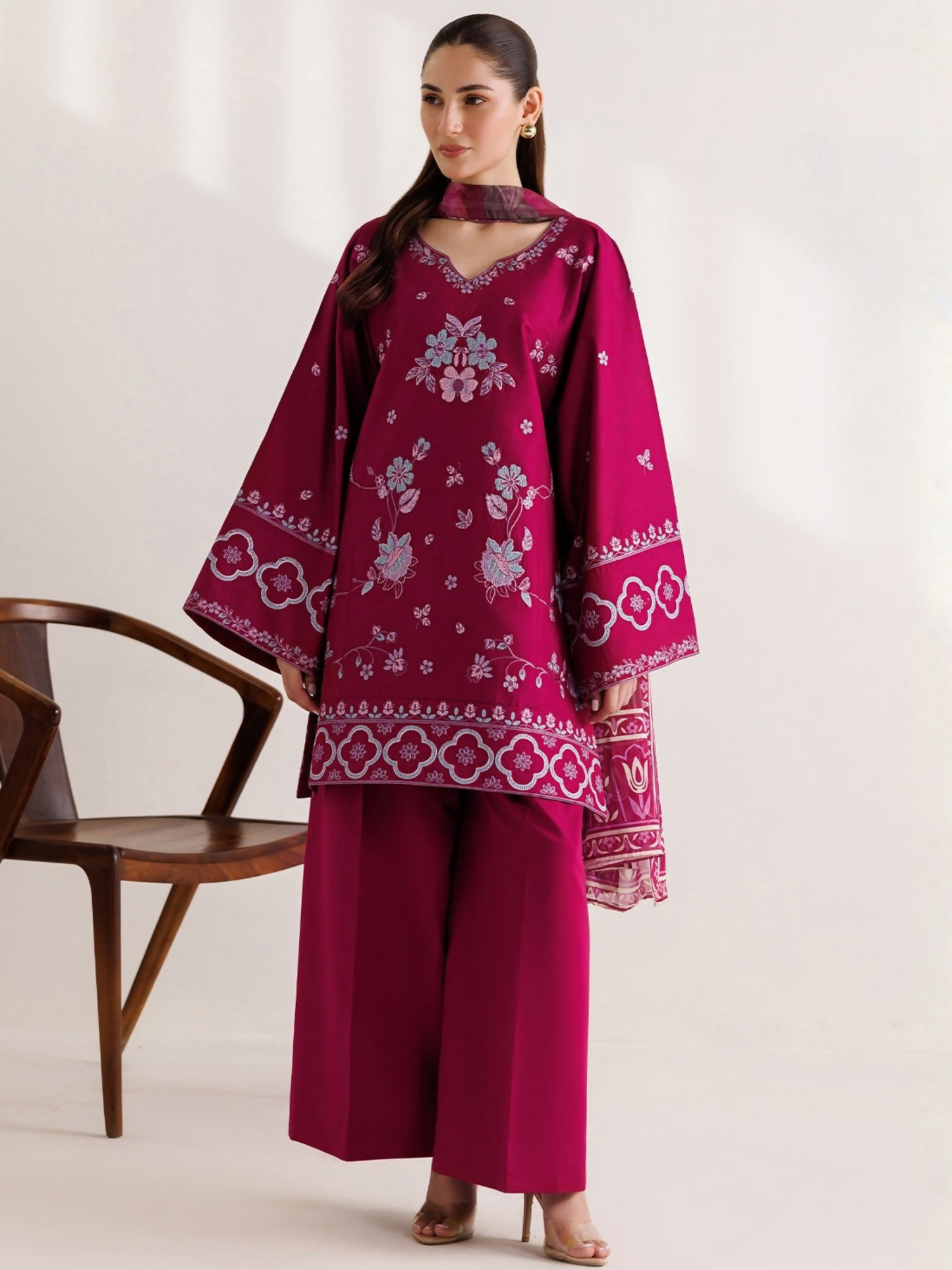 Panache Apparel Mistfall Vol II Cotton Embroidered Stitched Suit-Avelis