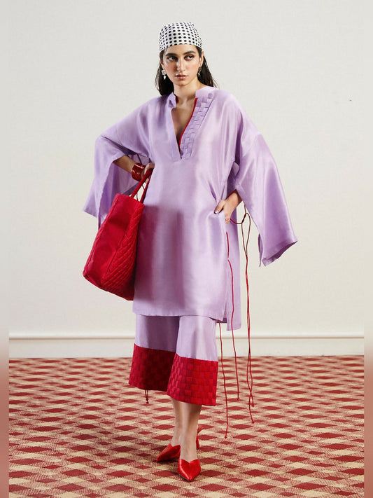 Lilac Hussain Rehar Pay Day Volume - ||| Raw Silk Printed Stitched 2-Peice-Syrina