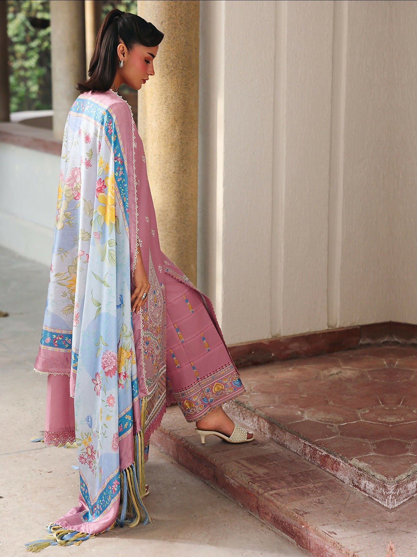 Binilyas Lumina Summer Lawn Embroidered Unstitched 3-Piece Suit-L77-B