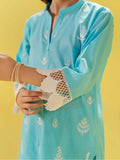 Velvour Girls Cotton Embroidered Stitched 2-Piece Suit-VG146-B