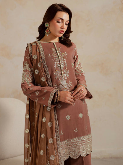 Allure By IH Luxury Pret Raw Silk Embellished Stitched 3-Piece Suit-Naghma