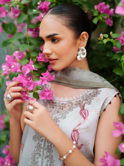 Parishay Ivy Bloom Viscose Embroidered Stitched 3-Piece Suit-IW-13