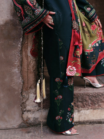 Jugnu By Hussain Rehar Khaddar'25 Embroidered Unstitched 3-Piece Suit-Rati