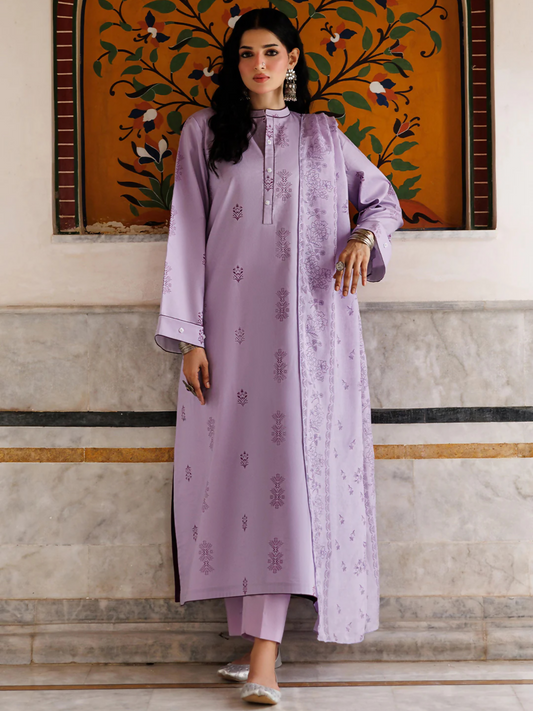 Lilac Panache Apparel Noor Mahal Cotton Printed Stitched Suit-Mehrzaar