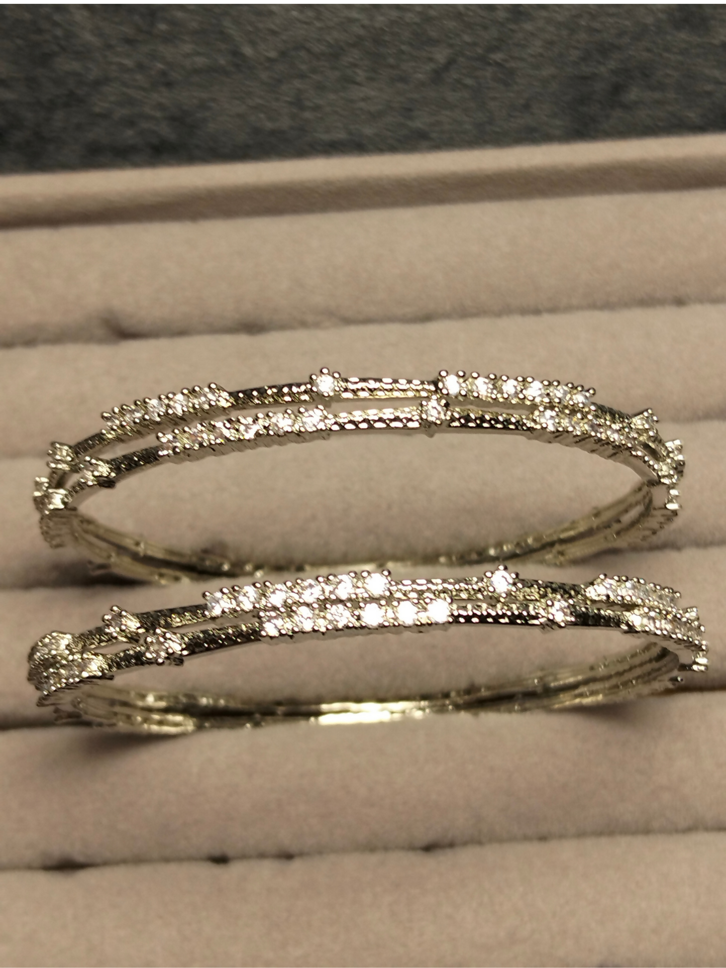 H&A Jewellery One Carat Silver Plated Bangles