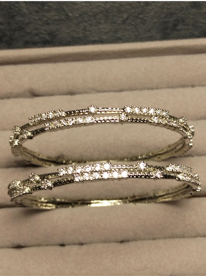 H&A Jewellery One Carat Silver Plated Bangles