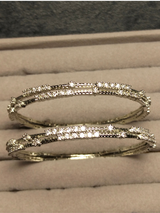 H&A Jewellery One Carat Silver Plated Bangles