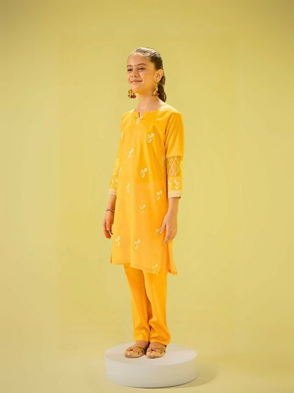Velvour Girls Cotton Printed Stitched 2-Piece Suit-VG145-C