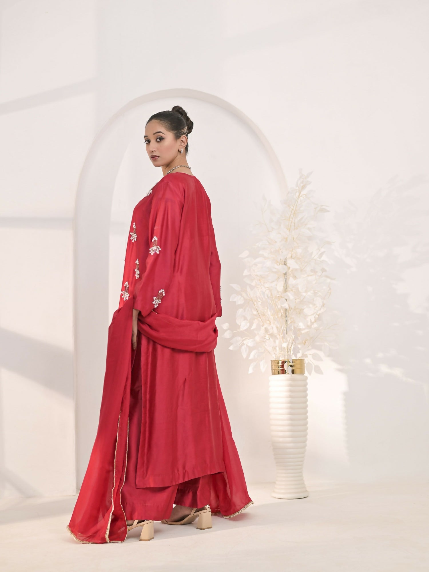 Ruby's Couture The Luxe Edit Sheesha Silk Embellished Stitched 3-Piece Suit-Gulnar
