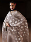 Hussain Rehar Luxury Pret Eid'24 Raw Silk Embellished Stitched 3-Piece Suit-Mist