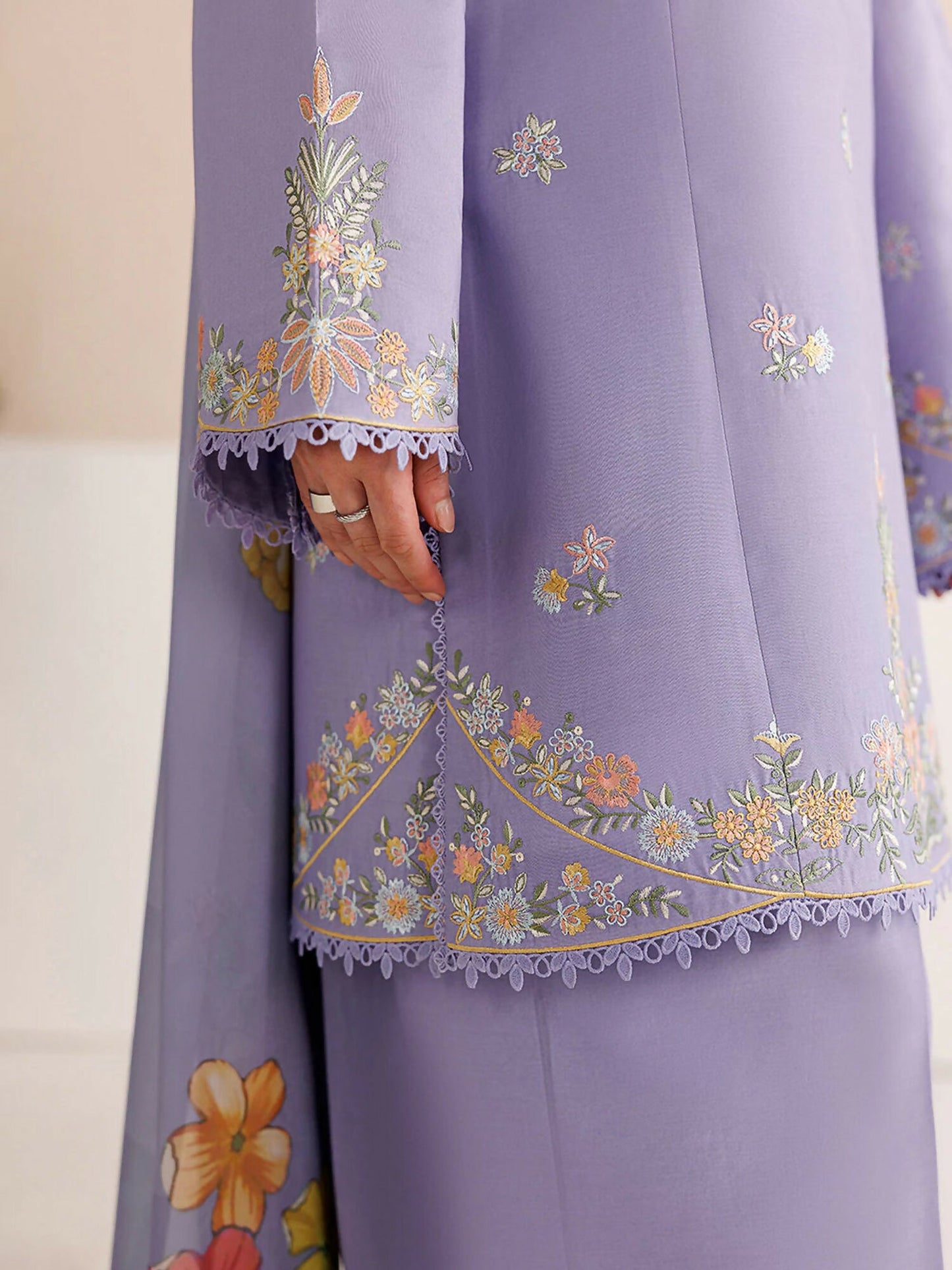 Panache Apparel Mistfall Vol II Cotton Embroidered Stitched Suit-Noera
