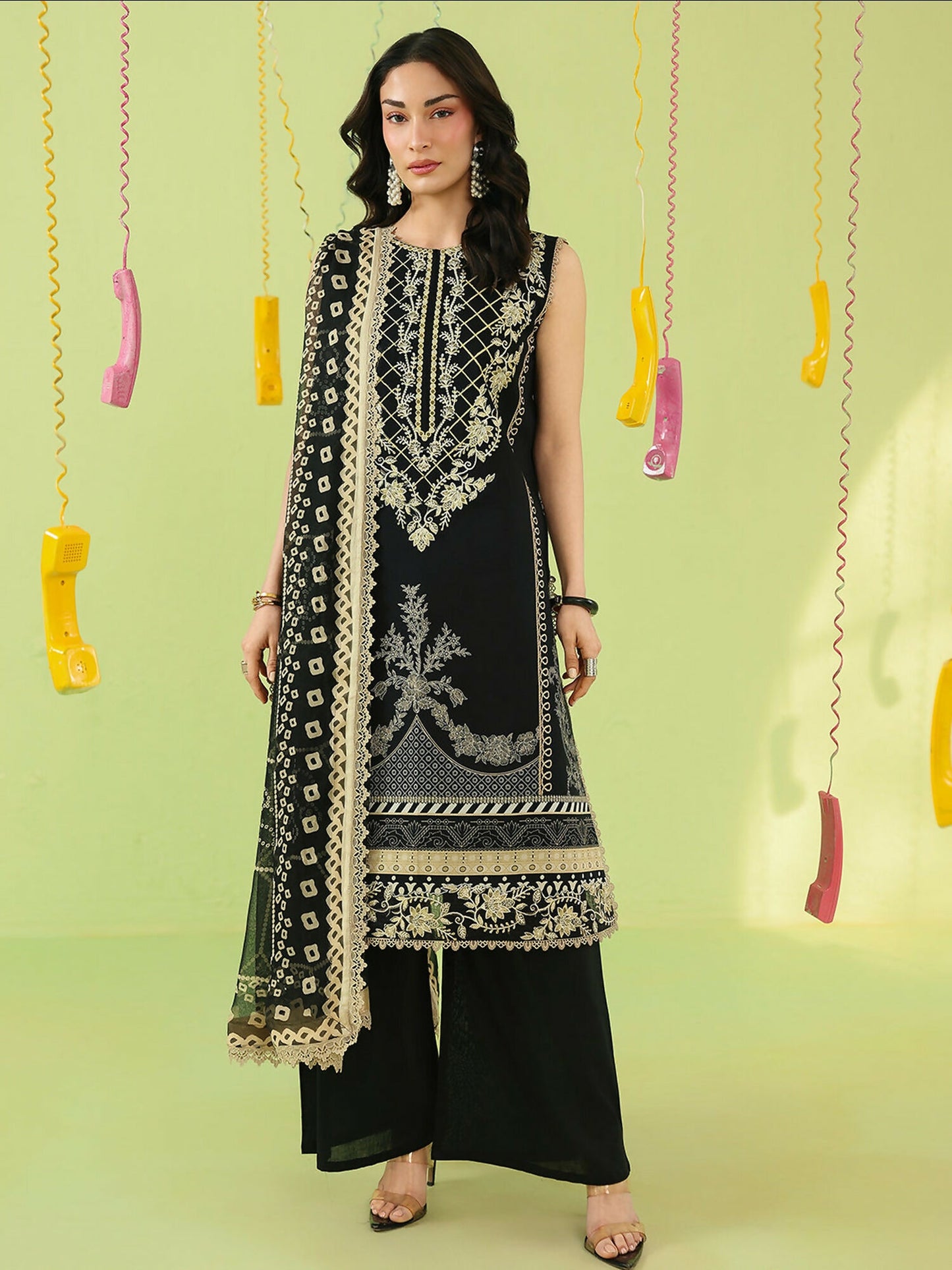Black Mahnur Anaya Vol.2 Lawn Embroidered Stitched 3-Piece Suit-AN-2-14