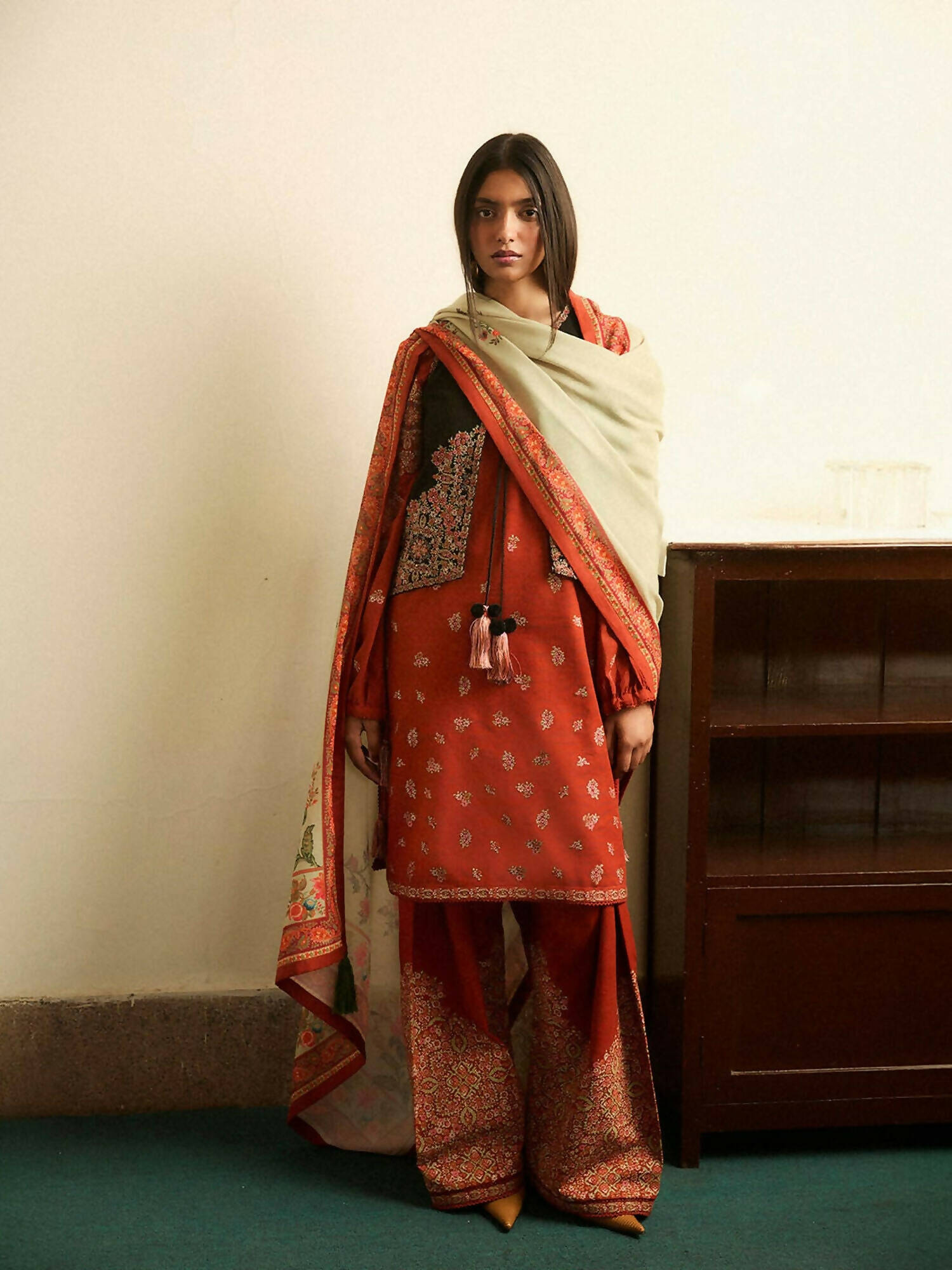 Jugnu by Hussain Rehar Luxury Khaddar Printed Unstitched 3-Piece Suit-Aurelia