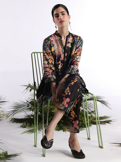 Binilyas Silk Digital Printed Co-Ord Set-30088