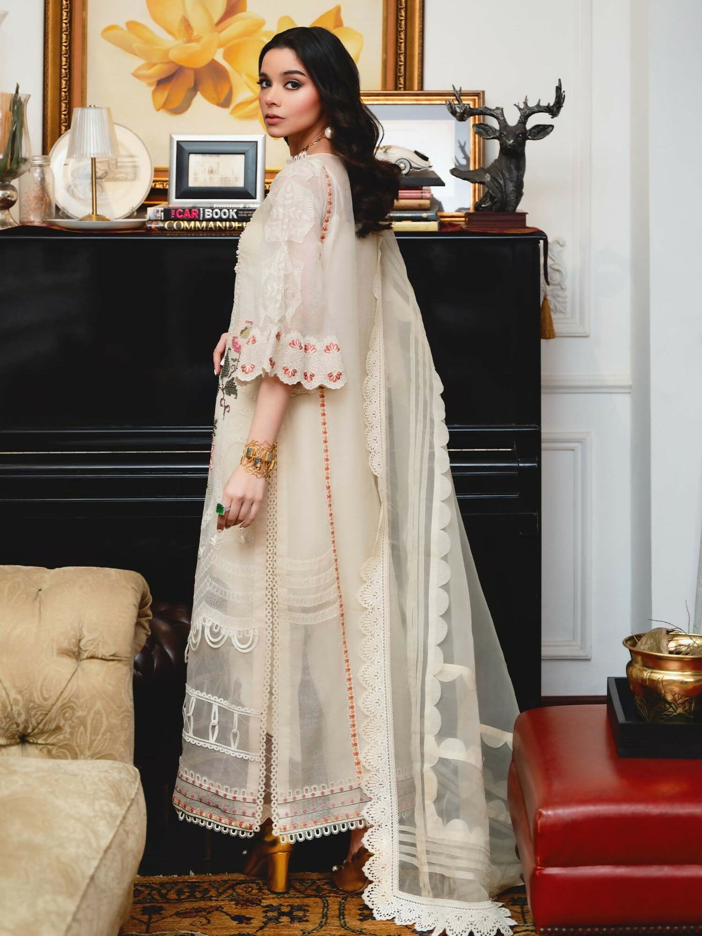 Shiza Hassan Aira Luxury Pret Cotton Net Embroidered Stitched 4-Piece Suit-Arila