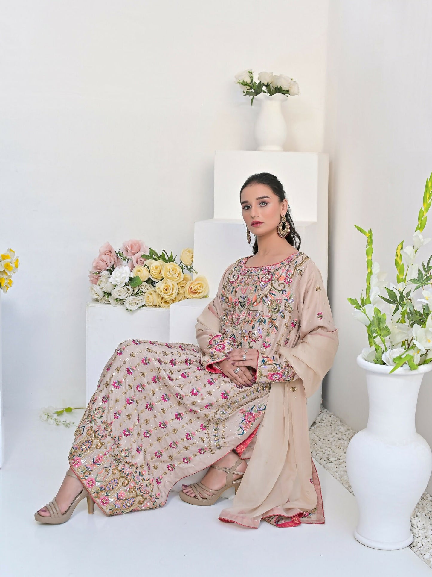 Ruby's Couture Wedding Collection Pure Silk Embellished Stitched 3-Piece Suit-Mastani