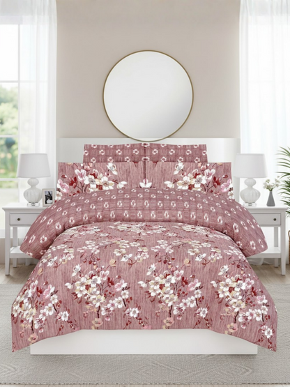 Salonika Printed 3 Piece King Bedsheet Set-152