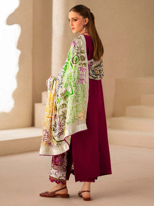Binilyas Saqqara Kotrai Embroidered Stitched 3-Piece Suit-167-A