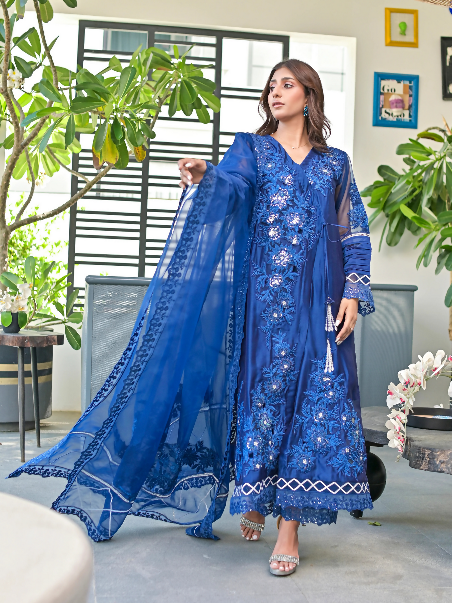 Farooq Hameed Studio Eid Edition'24 Silk Embroidered Stitched 3-Piece Suit-Freya