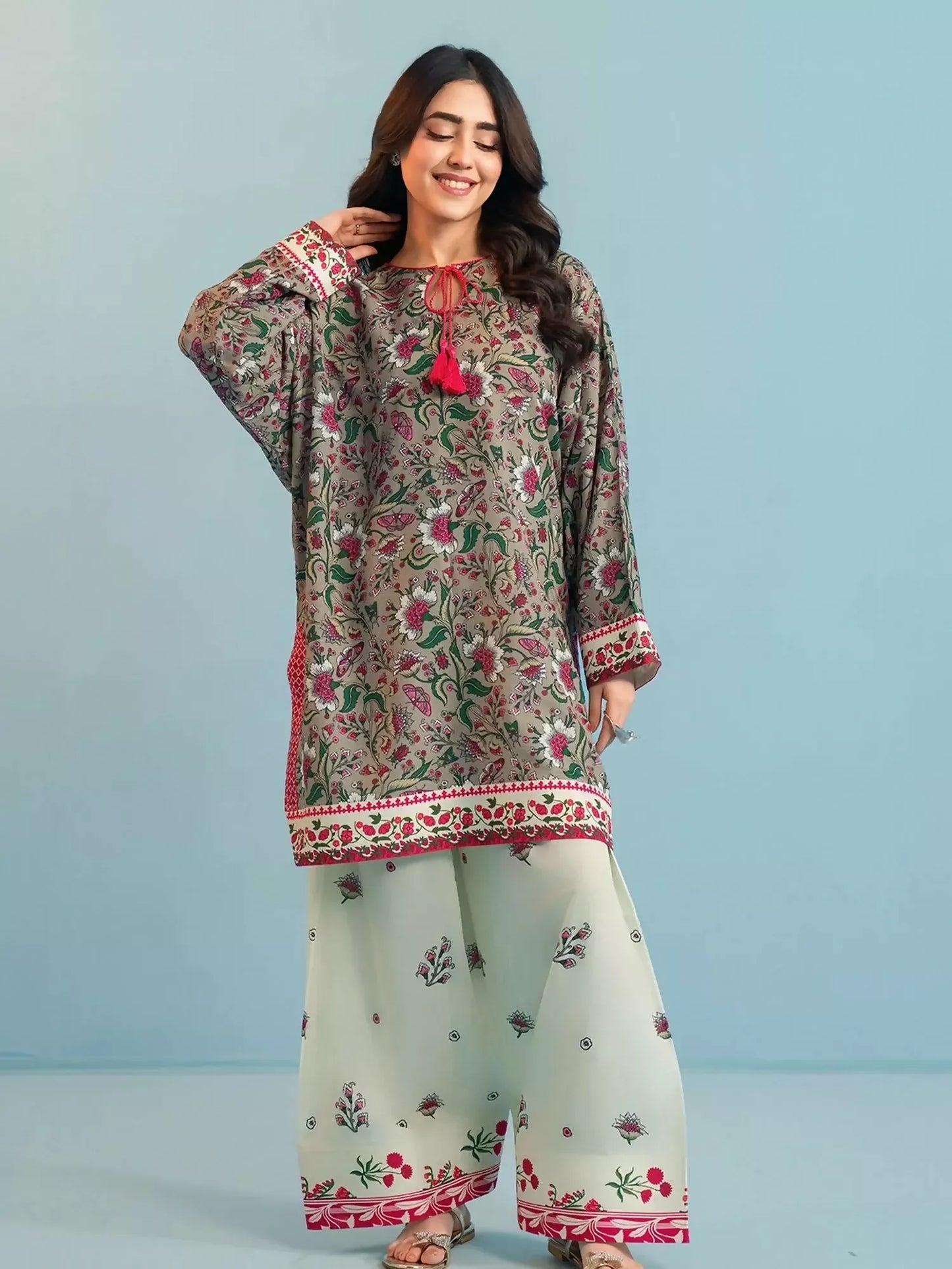 Panache Apparel Dear Summer Silk Lawn Printed Stitched Suit-Leafline