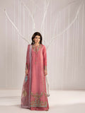 Shurooq Echoes In Bloom Silk Embellished Stitched 3-Piece Suit-Rose Mist