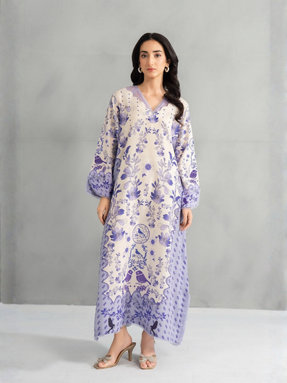 Panache Apparel Dear Summer Silk Lawn Printed Kaftan-Wild Daisy