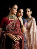 Hussain Rehar Luxury Pret'23 Raw Silk Embellished Stitched 3-Piece Suit-Granate