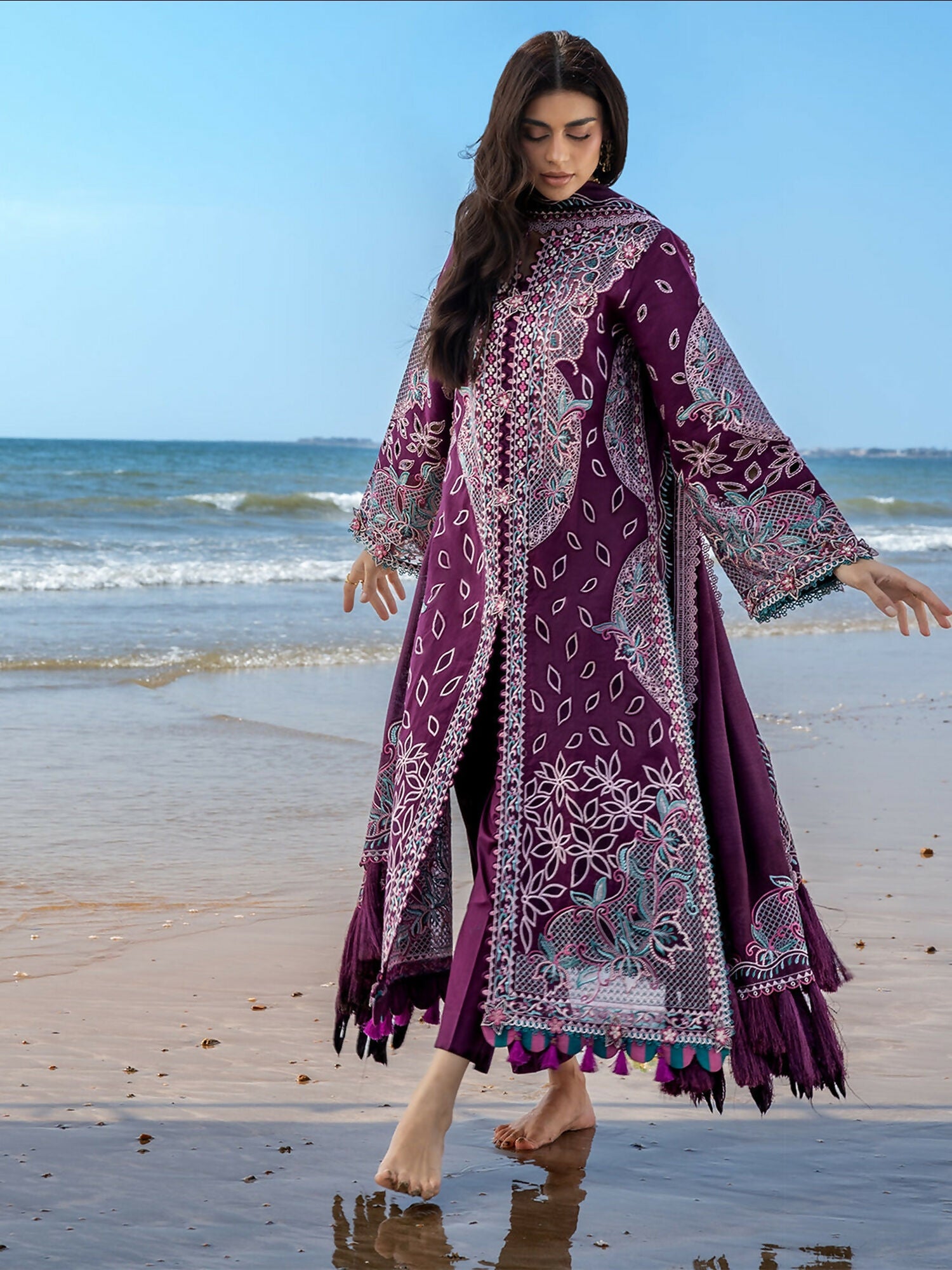 Mahnur Sirene Luxury Lawn'26 Embroidered Stitched 3-Piece Suit-S-01