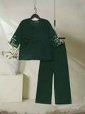 Velvour Girls Cotton Embroidered Co-Ord Set-VG174-A