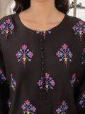 Stylish Collection Aaraish Linen Printed Stitched 2-Piece Suit-Black Blossom-Black