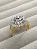 H&A Jewellery 18K Gold Polished Zircon Diamond Cluster Ring