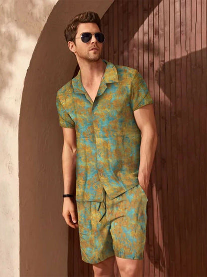 Jupiter Printed Holiday Camo Green Twin Set-13723