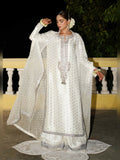 Hussain Rehar Luxury Pret Eid'23 Raw Silk Embellished Stitched 3-Piece Suit-Misty