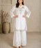 HEM Cotton Embroidered Stitched 3-Piece Suit-Ayzal White