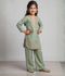 Lumira Cotton Embroidered Stitched 2-Piece Suit-Green