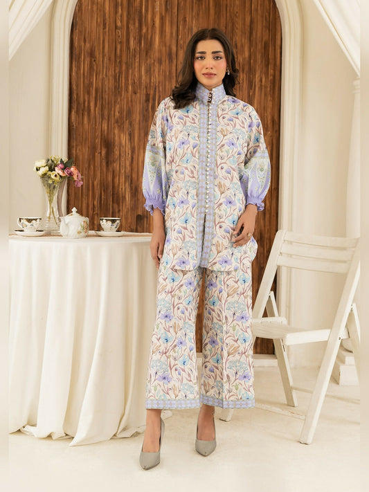 Allure By IH Summer Dreams Lawn Silk Printed Co-Ord Set-Violet