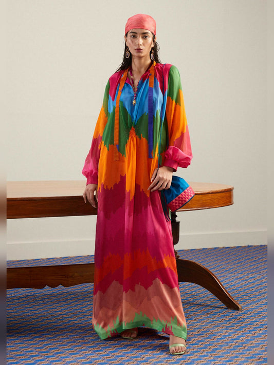 Multi Hussain Rehar Pay Day Volume - ||| Silk Printed Stitched 1-Peice-Cuo