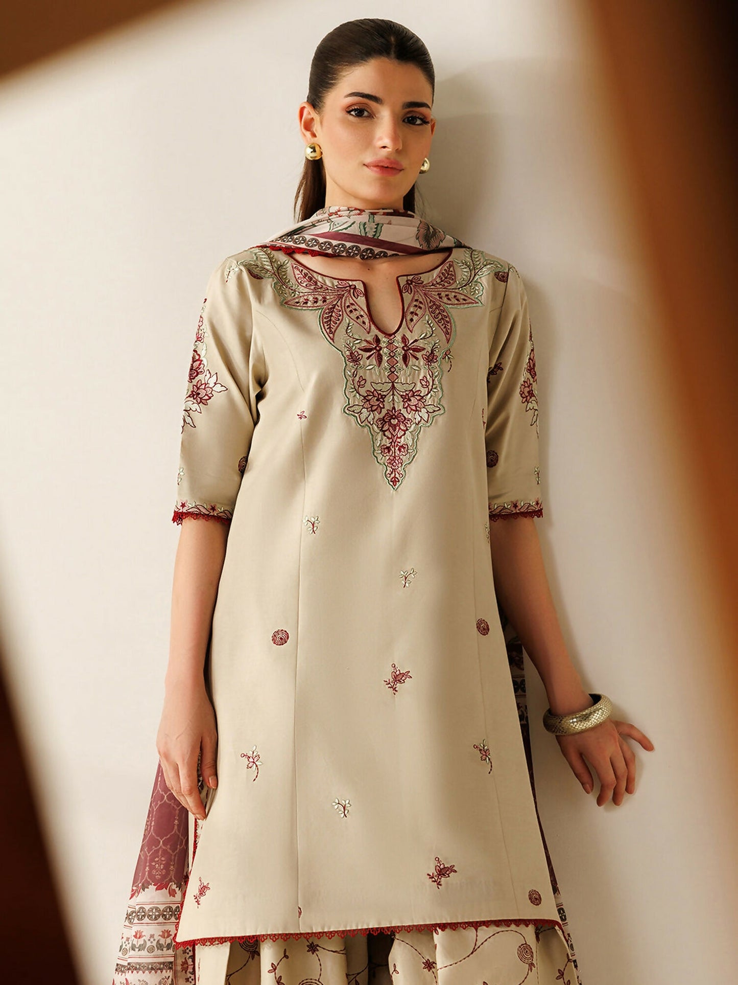 Panache Apparel Mistfall Vol II Cotton Embroidered Stitched Suit-Liora